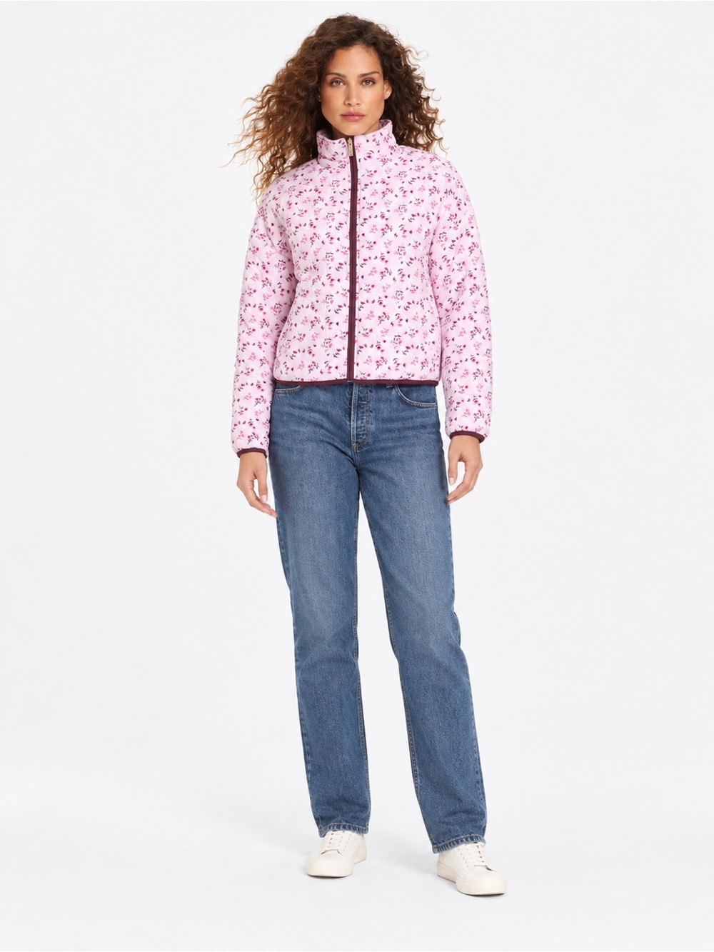 Draper James Pink Floral Quilted Puffer Jacket